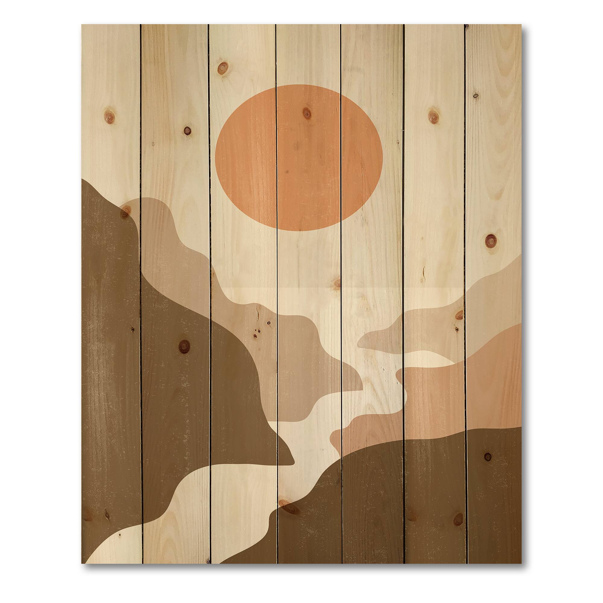 Designart - Lanscape With Full Moon In Terracotta Tones